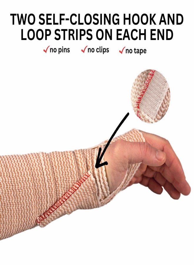 Vakly Elastic Bandage Wrap Rolls with Self-Closure [Pack of 10] Premium 3 Inch Bandages Comfort Athletic Compression Roll, 5 Yards Stretched for Customized First Aid Compression on Knee, Ankle & Wrist - Image 4